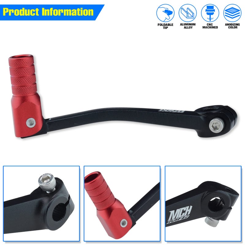 MCHMFGMotorcycle Hand Gear Lever Shifter Handle for 110cc 125cc 135cc 150cc 200cc 250cc Quad Dirt Bike ATV Buggy Black - Image 5